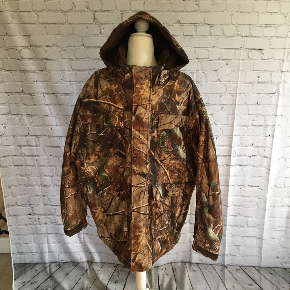 Field & Stream Winter Hunting Long Heavy Duty Jacket / Zip Hood - Size: XL